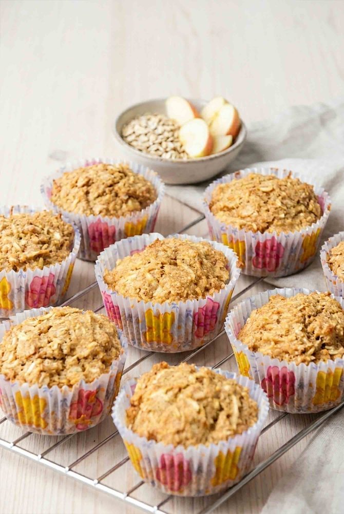 Æblemuffins med fuldkorn