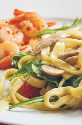 Frisk pasta med champignonsauce