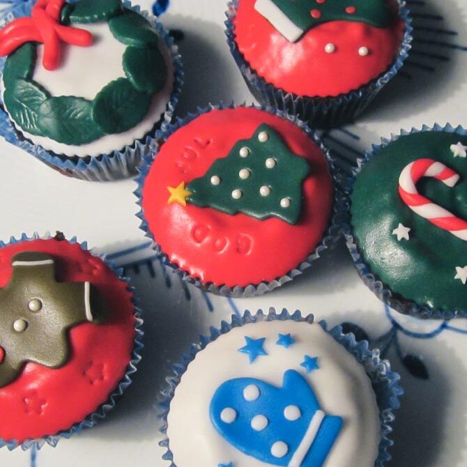Julecupcakes fra Bageglad.dk