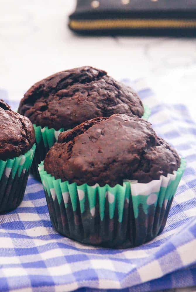 Mørk chokolade muffins fra Bageglad