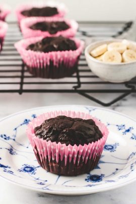 Glutenfri og sukkerfri chokolade muffins