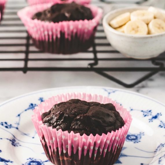 Glutenfri og sukkerfri chokolade muffins