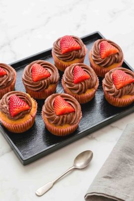 Cupcakes med jordbær