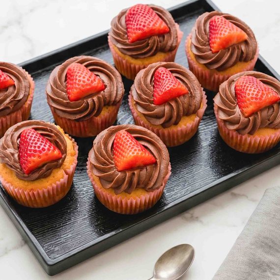 Cupcakes med jordbær