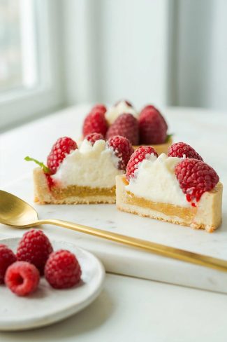 Hindbær mazarin med creme