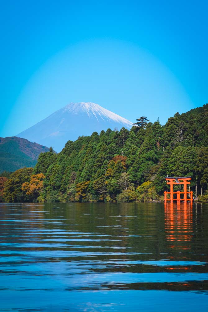 Mount Fushi ved Ashi søen i Hakone Japan