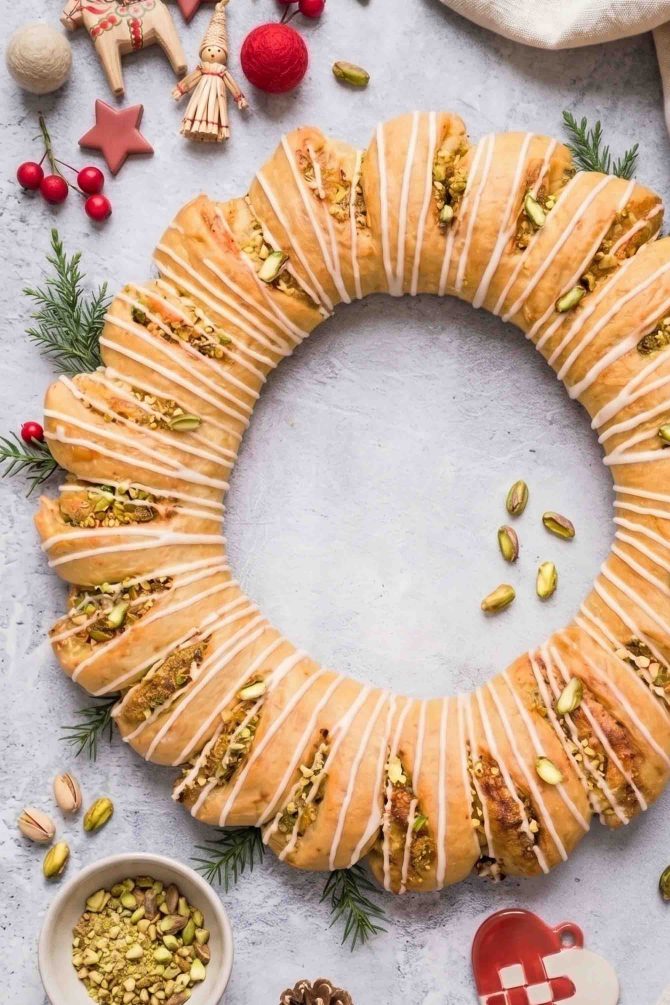 Kringle med pistacie og marcipan
