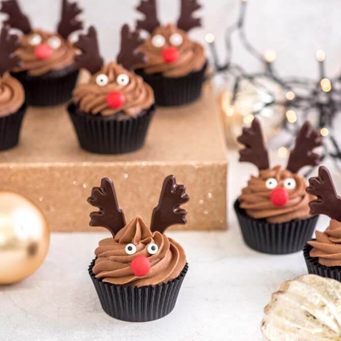 Rensdyr cupcakes opskrift fra Bageglad
