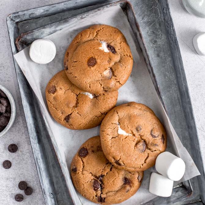 S'mores cookies opskrift fra Bageglad