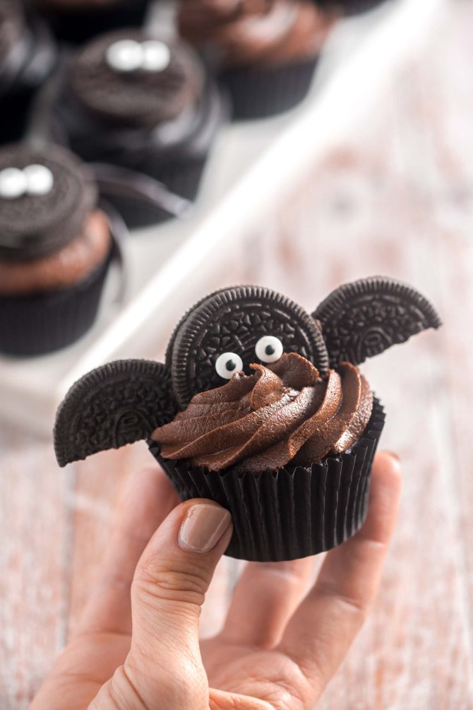 Flagermus Halloween cupcakes