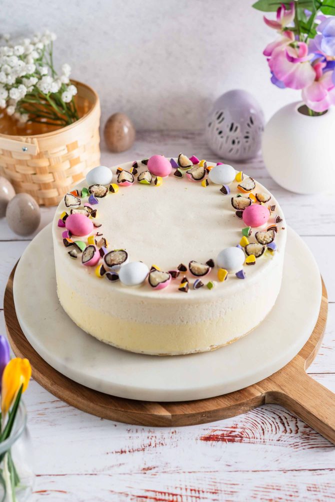 Påske islagkage med citron og vanilje